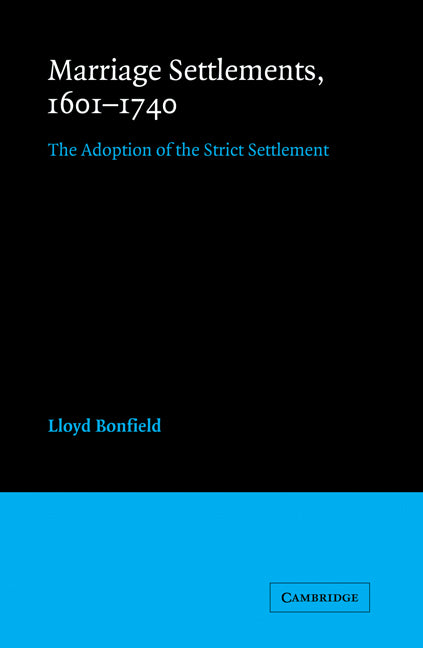 Marriage Settlements, 1601 1740