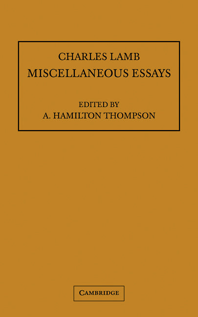 Miscellaneous Essays