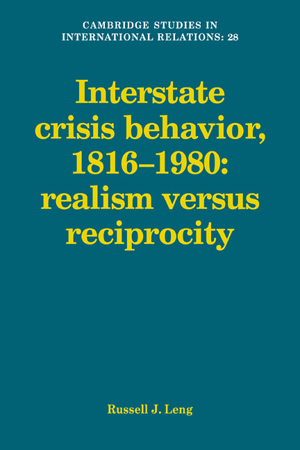 Interstate Crisis Behavior, 1816 1980