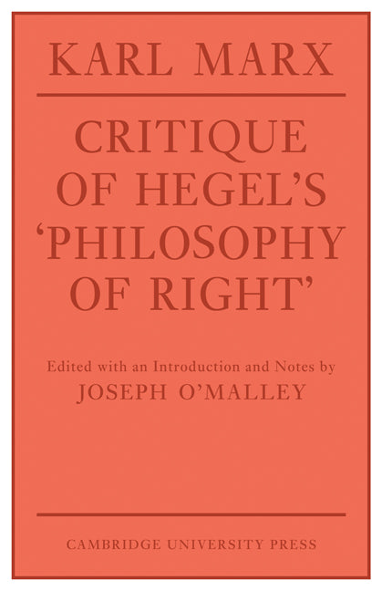 Critique of Hegel's 'Philosophy of Right'