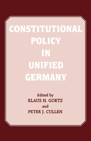 Constitutional Policy in Unified Germany