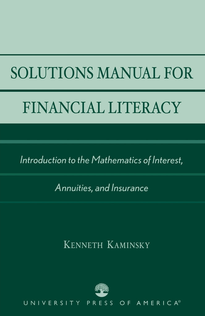 Solutions Manual for Financial Literacy
