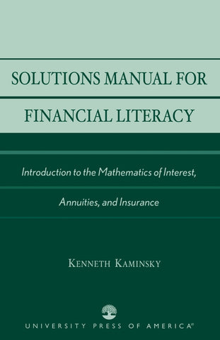 Solutions Manual for Financial Literacy