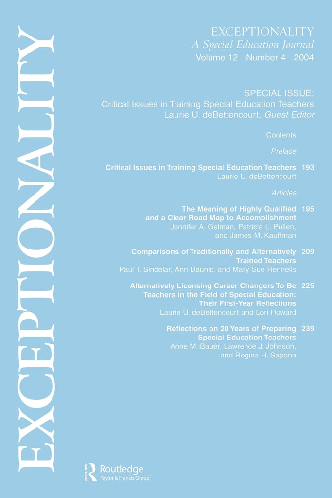 Critical Issues in Training Special Education Teachers