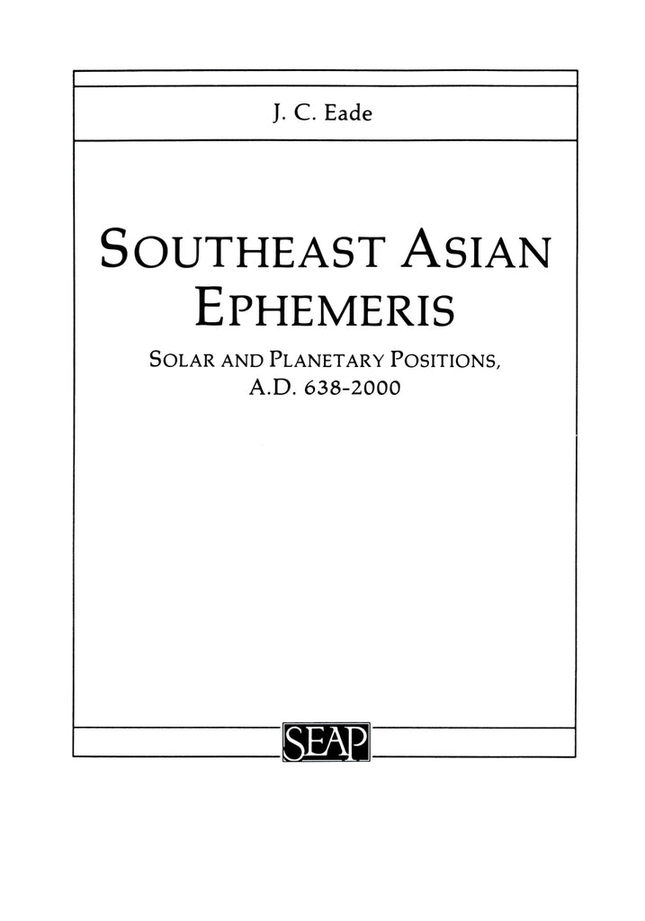Southeast Asian Ephemeris