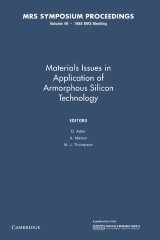 Materials Issues in Applications of Amorphous Silicon Technology