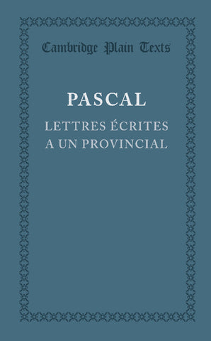 Lettres écrites a un provincial
