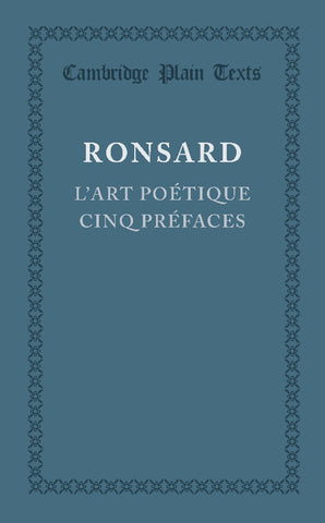 L'Art Poetique Cinq Prefaces