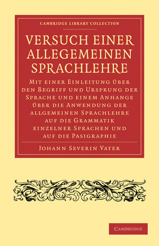 Versuch Einer Allegemeinen Sprachlehre