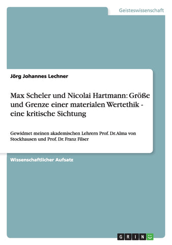 Max Scheler und Nicolai Hartmann
