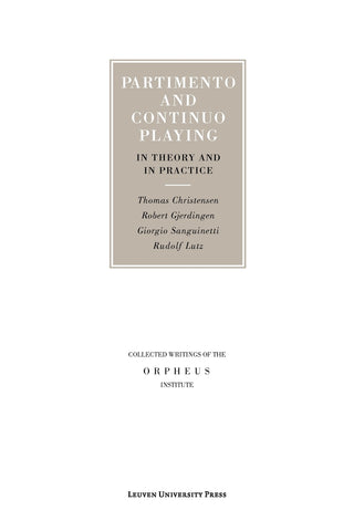 Partimento and Continuo Playing in Theory and in Practice