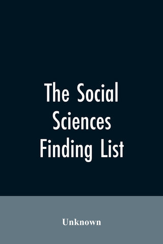 The social sciences; finding list
